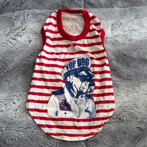 Red and White Striped Dog Shirt
